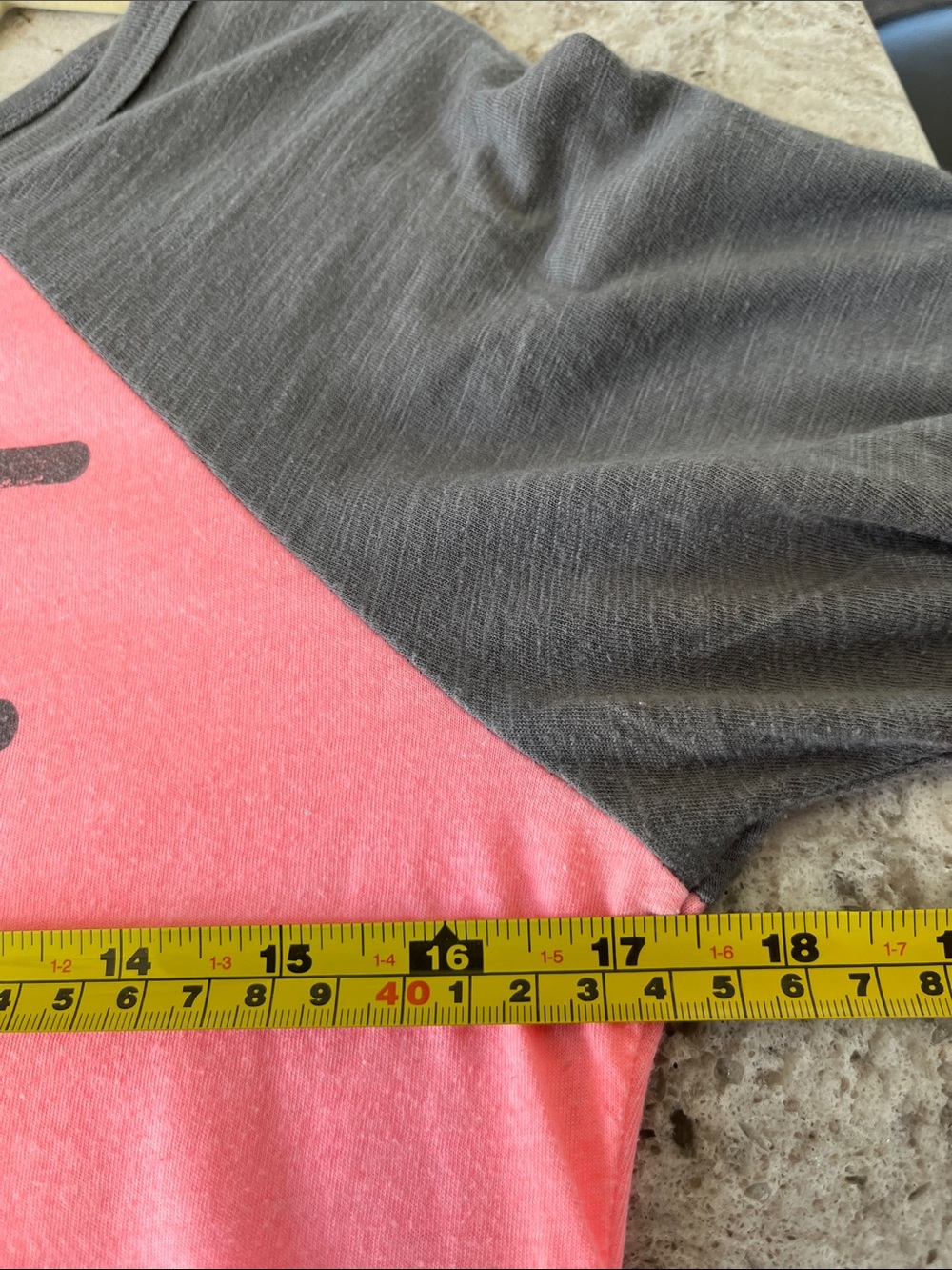 Roxy Coral and Gray Surf Raglan Long-Sleeve Tee Size L Cotton /Polyester - Picture 7 of 7